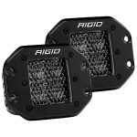 RIGID 212513BLK D-SERIES PRO SPOT DIFFUSED MIDNIGHT FLUSH LED Lights (set of 2 LED Lights), 212513BLK