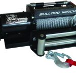 Bulldog Winch 10039 Trailer Winch (12000lb Trailer with 90 Ft. Wire Rope, Roller Fairlead, Mounting Plate, Low Profile), 1 Pack