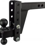 BulletProof Hitches 2.0" Adjustable Heavy Duty (22,000lb Rating) 6" Drop/Rise Trailer Hitch with 2" and 2 5/16" Dual Ball (Black Textured Powder Coat, Solid Steel)