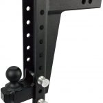 BulletProof Hitches 2.5" Adjustable Heavy Duty (22,000lb Rating) 12" Drop/Rise Trailer Hitch with 2" and 2 5/16" Dual Ball (Black Textured Powder Coat, Solid Steel)