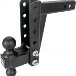 BulletProof Hitches 2.0" Adjustable Medium Duty (14,000lb Rating) 6" Drop/Rise Trailer Hitch with 2" and 2 5/16" Dual Ball (Black Textured Powder Coat)