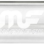 MagnaFlow 4in Round Center/Center Performance Muffler Exhaust 10416 - Straight-Through, 2.5in Inlet/Outlet, 14in Body Length, 20in Overall Length, Satin Finish - Classic Deep Exhaust Sound